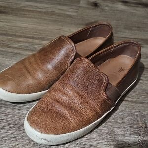 Brown Leather Slip-On Shoes